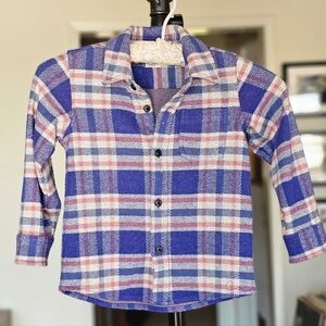 Faherty Kids Blue & Red Plaid Button-Down Shirt